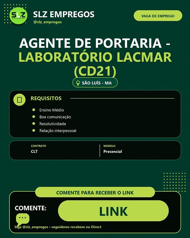 Agente de Portaria - Laboratório Lacmar (CD21)