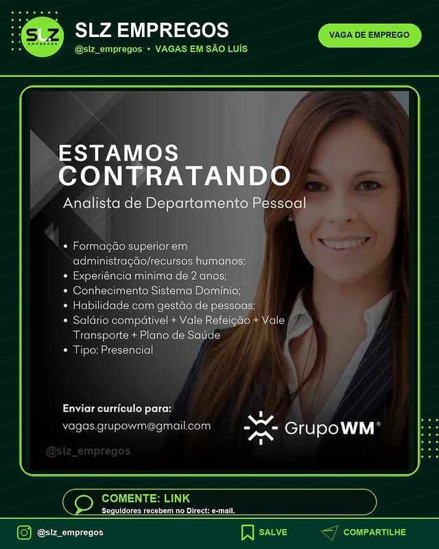 Analista de Departamento Pessoal Formacao Superior Em