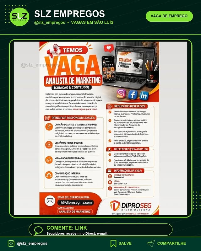 Analista de Marketing Criacao Conteudo Estamas Cristivo