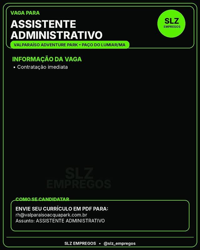 Assistente Administrativo Valparaiso
