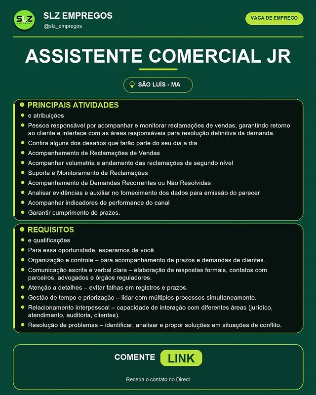 Assistente Comercial Jr