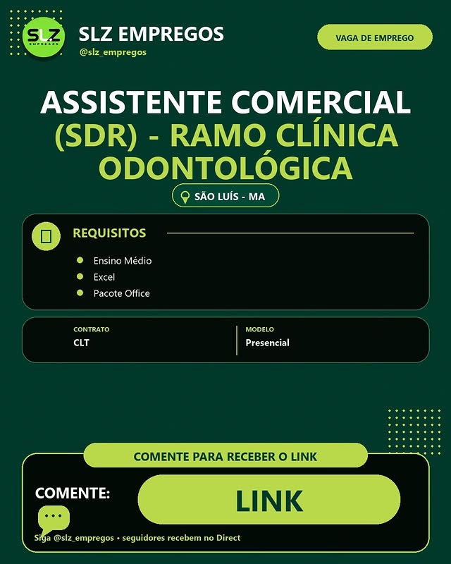 Assistente  Comercial (SDR) - Ramo Clínica Odontológica