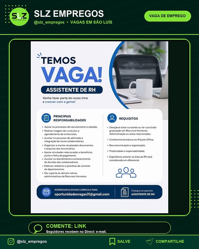 Assistente de Rh Venha Fazer Parte