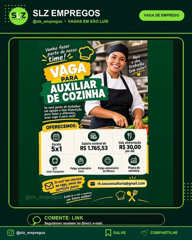Auxiliar de Cozinha Se Voce Gosta De