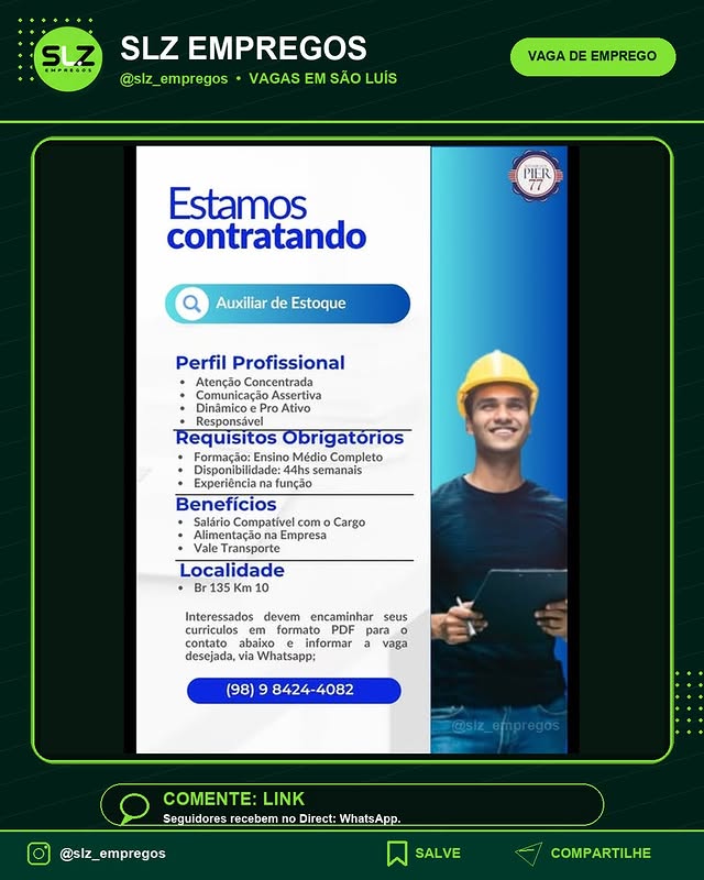 Auxiliar de Estoque Perfil Profissional Atencao Concentrada