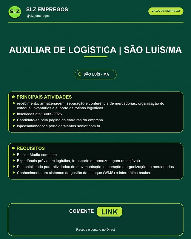 AUXILIAR DE LOGÍSTICA | SÃO LUÍS/MA