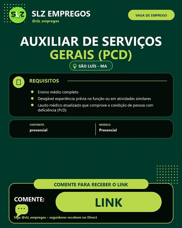 AUXILIAR DE SERVIÇOS GERAIS (PCD)
