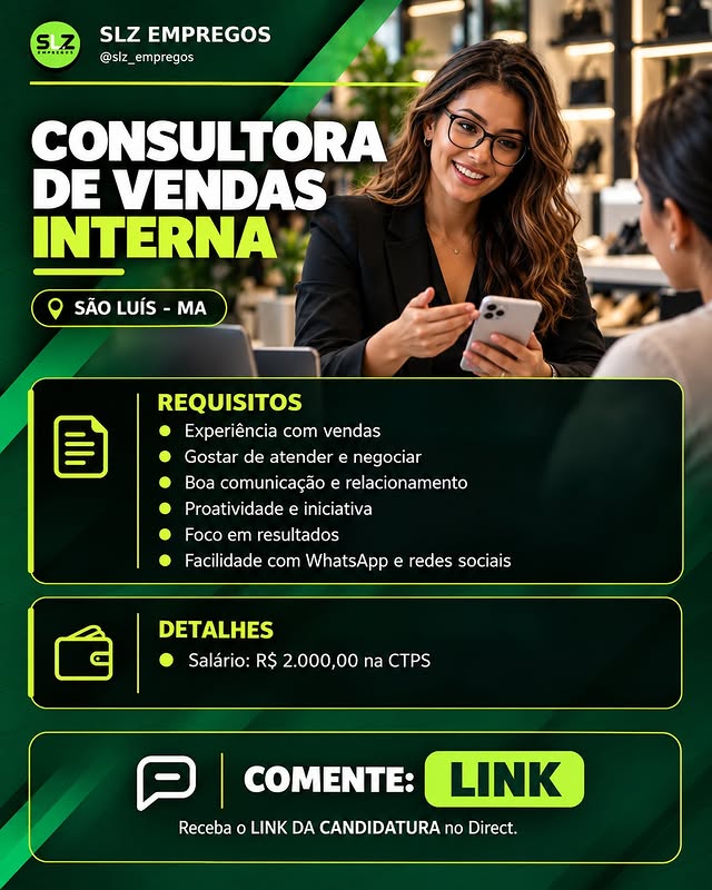 Consultora de Vendas Interna