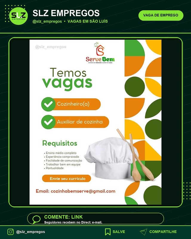Cozinheiro A Auxiliar de Cozinha