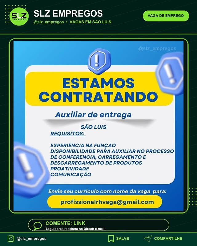 Em Sao Luis Vaga para Auxiliar De