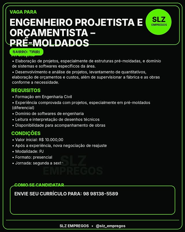 Engenheiro Projetista Orcamentista