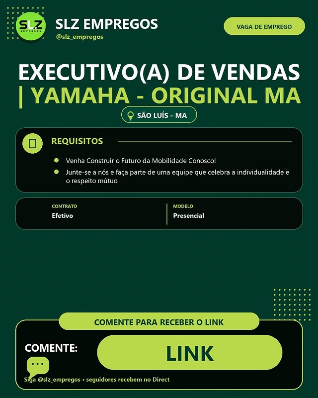EXECUTIVO(A) DE VENDAS | YAMAHA - ORIGINAL MA