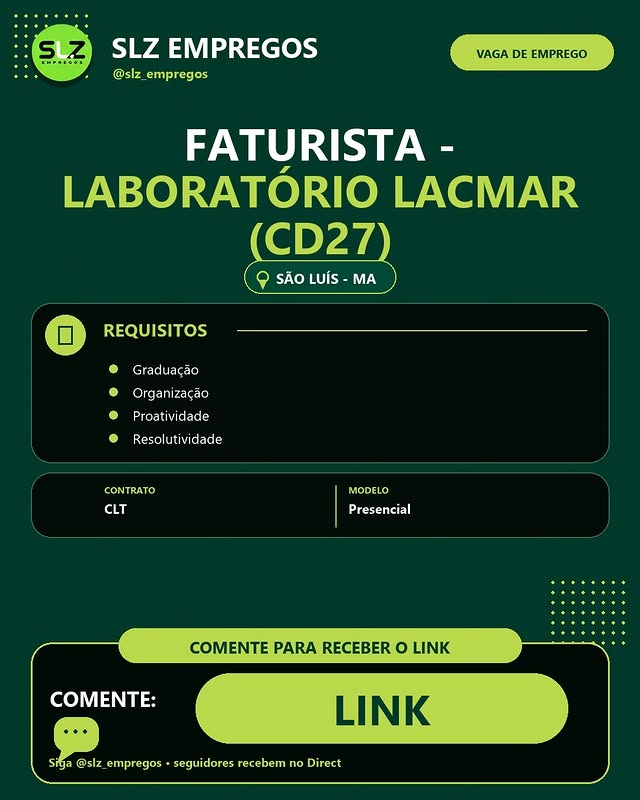 Faturista - Laboratório Lacmar (CD27)