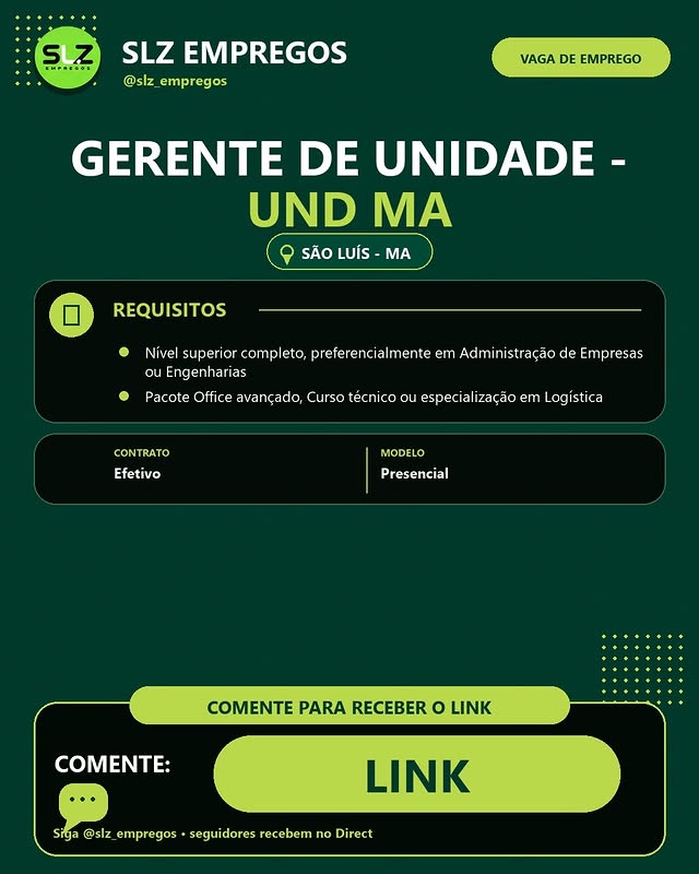 GERENTE DE UNIDADE - UND MA