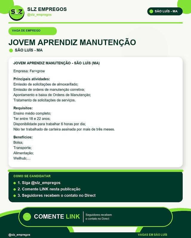 JOVEM APRENDIZ MANUTENÇÃO