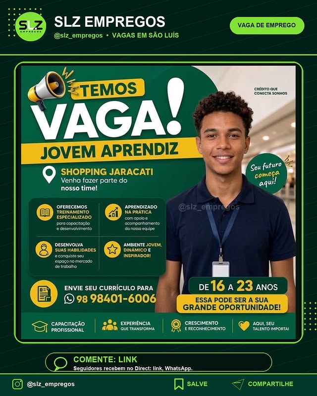Jovem Aprendiz Shopping Jaracati Venha Fazer