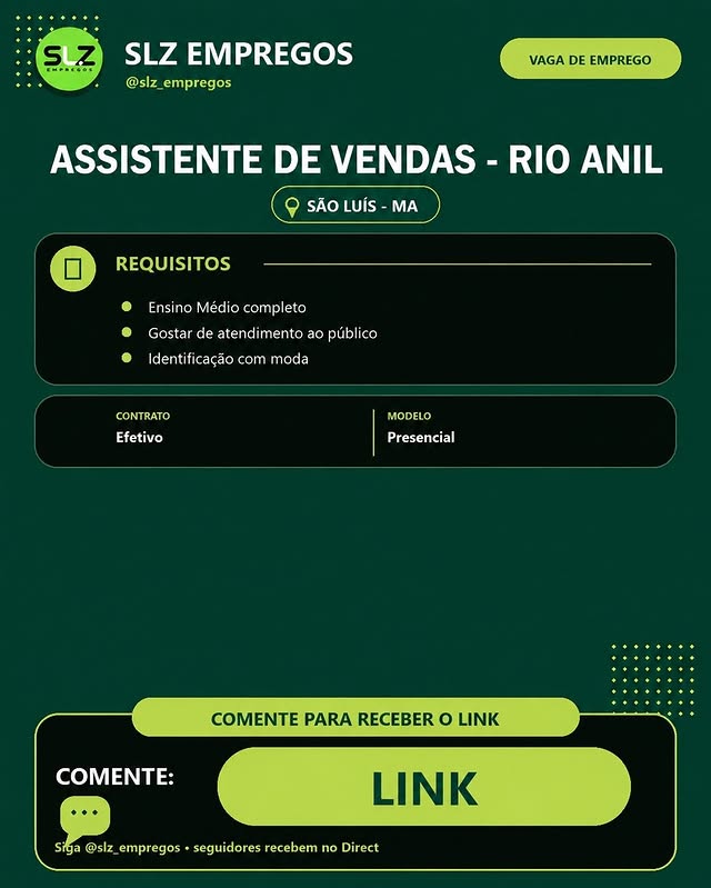 |LOJAS RENNER| Assistente de Vendas - RIO ANIL