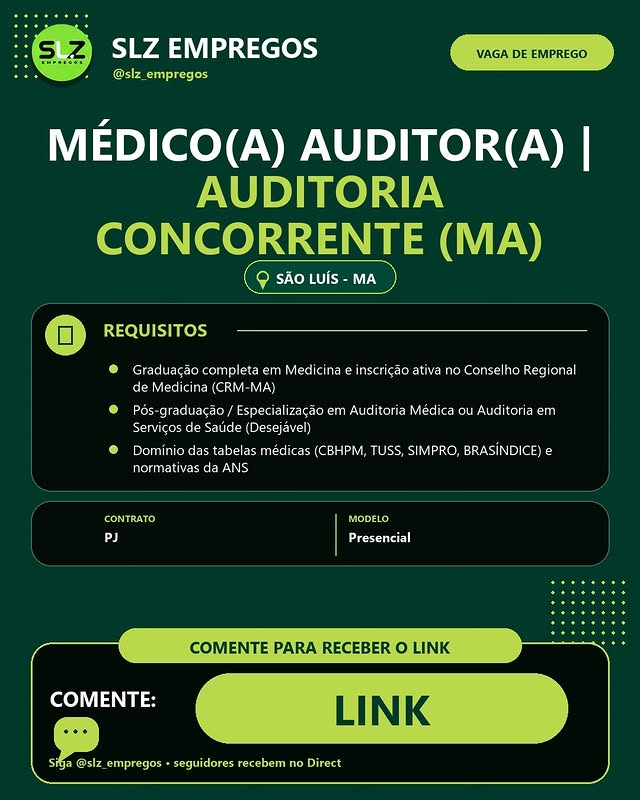 Médico(a) Auditor(a) | Auditoria Concorrente (MA)