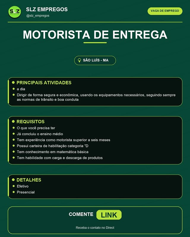 Motorista de Entrega