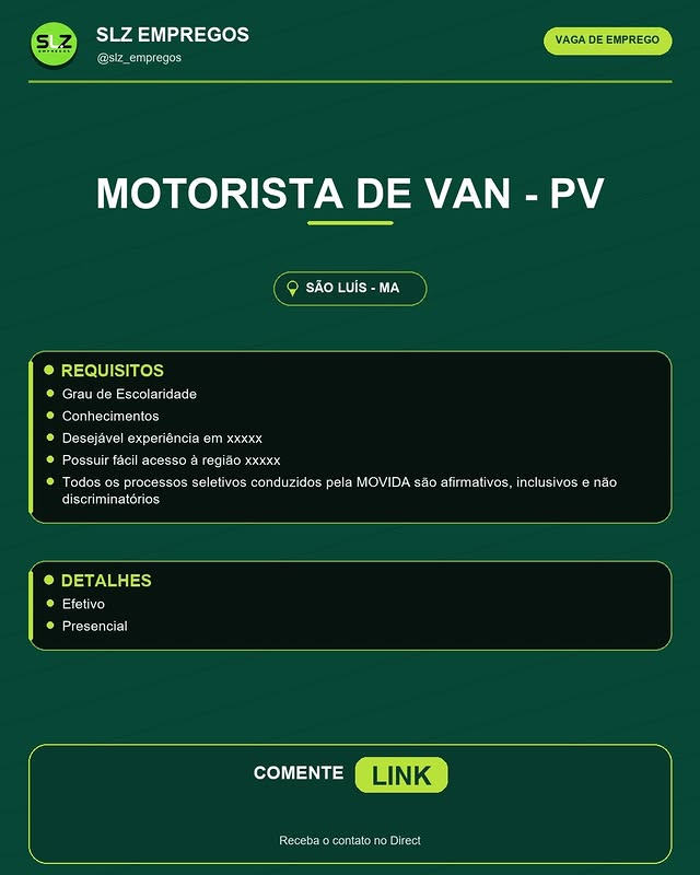 MOTORISTA DE VAN - PV