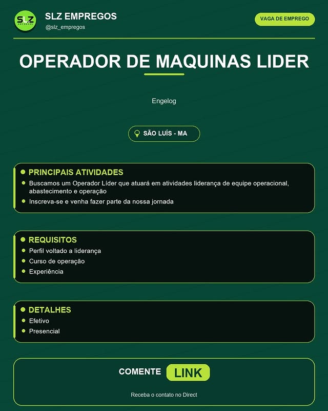 OPERADOR DE MAQUINAS LIDER