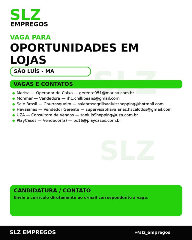 Oportunidades em Lojas