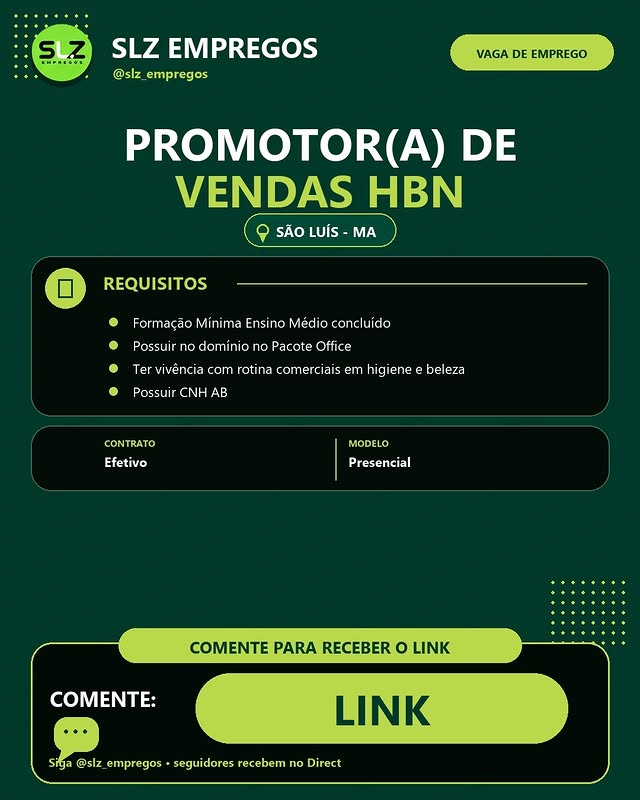 Promotor(a) de Vendas HBN - São Luís | MA
