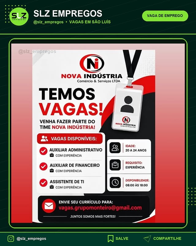 Publicidade Vagas Emprego Slzvagas Maranhao Jovemaprendiz