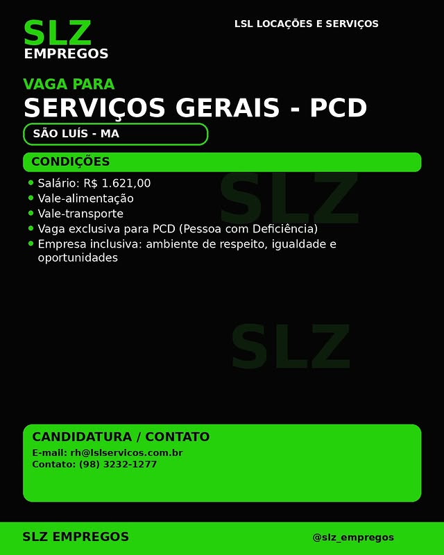 Serviços Gerais - PCD