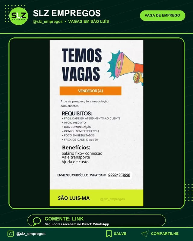 Vendedor A Atue Na Prospeccao e Negociacao
