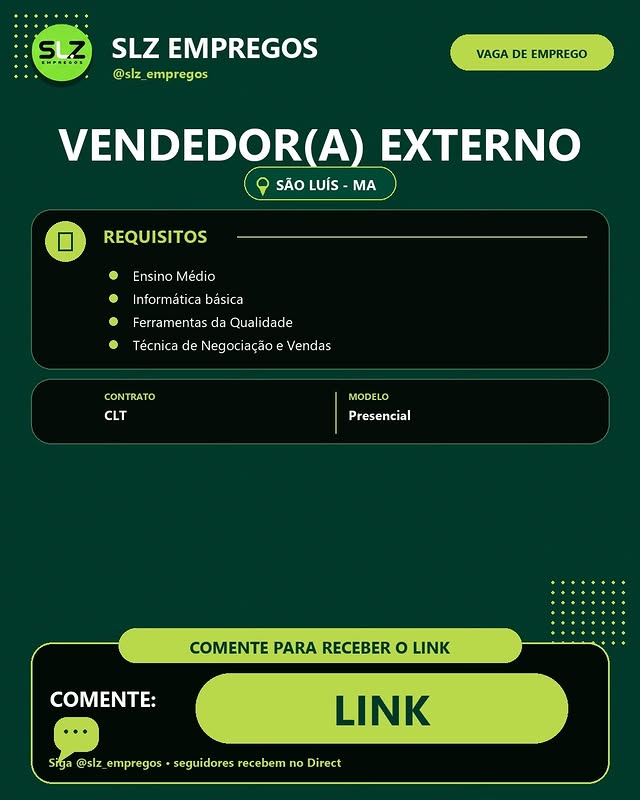 Vendedor(a) externo - São Luís
