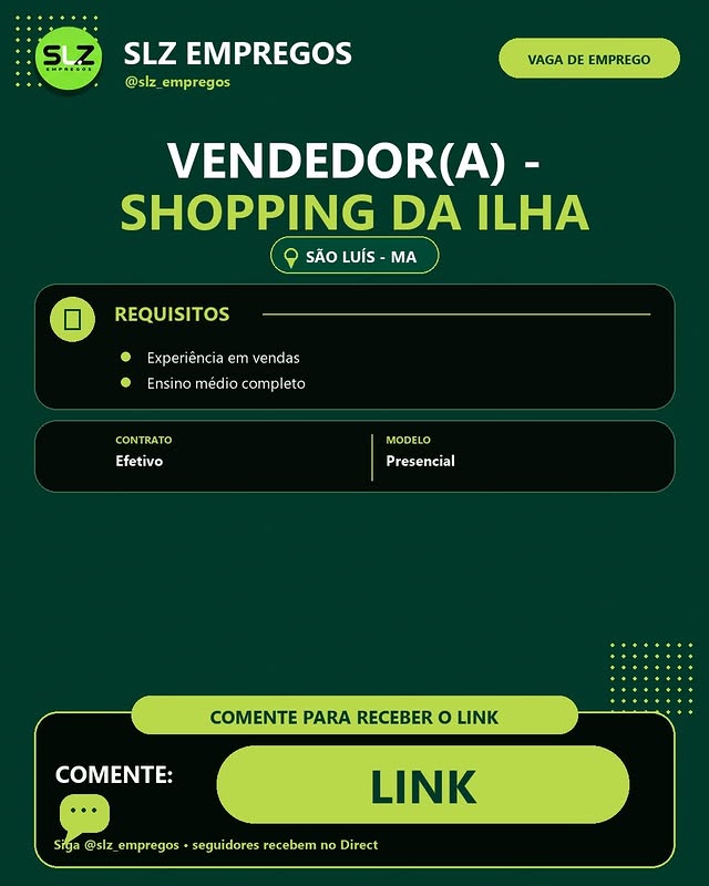Vendedor(a) - Shopping da Ilha