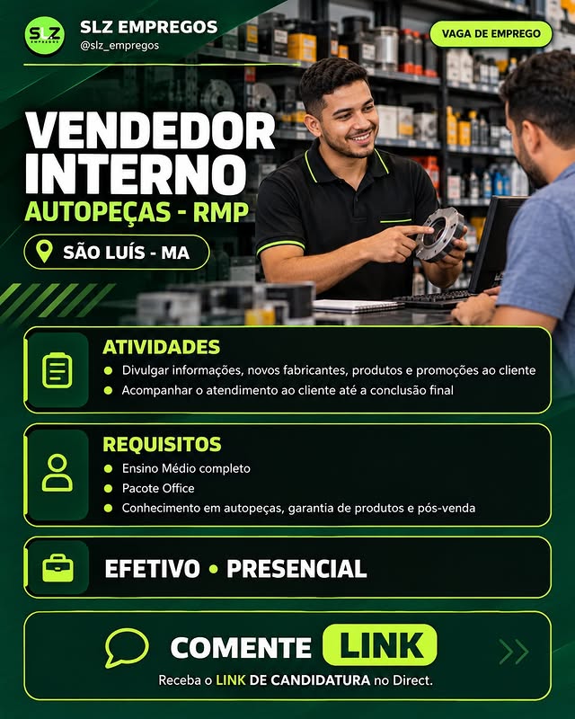 Vendedor Interno Autopeças  - RMP