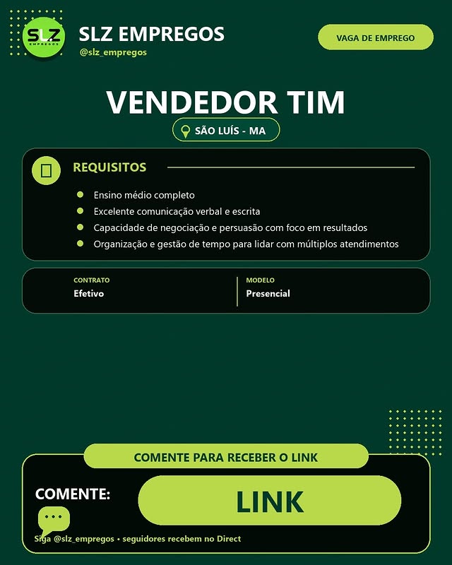 Vendedor TIM - São Luís - MA