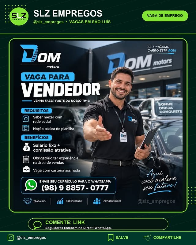 Vendedor Venha Fazer Parte do Nosso Time